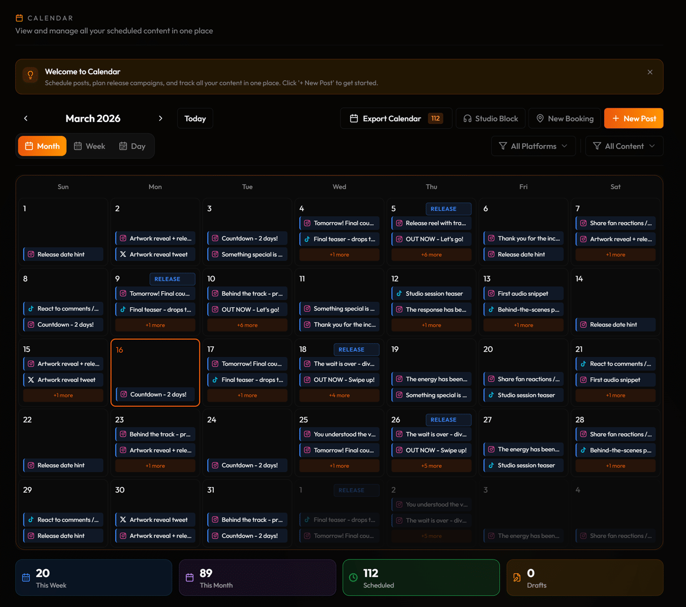 Content Calendar